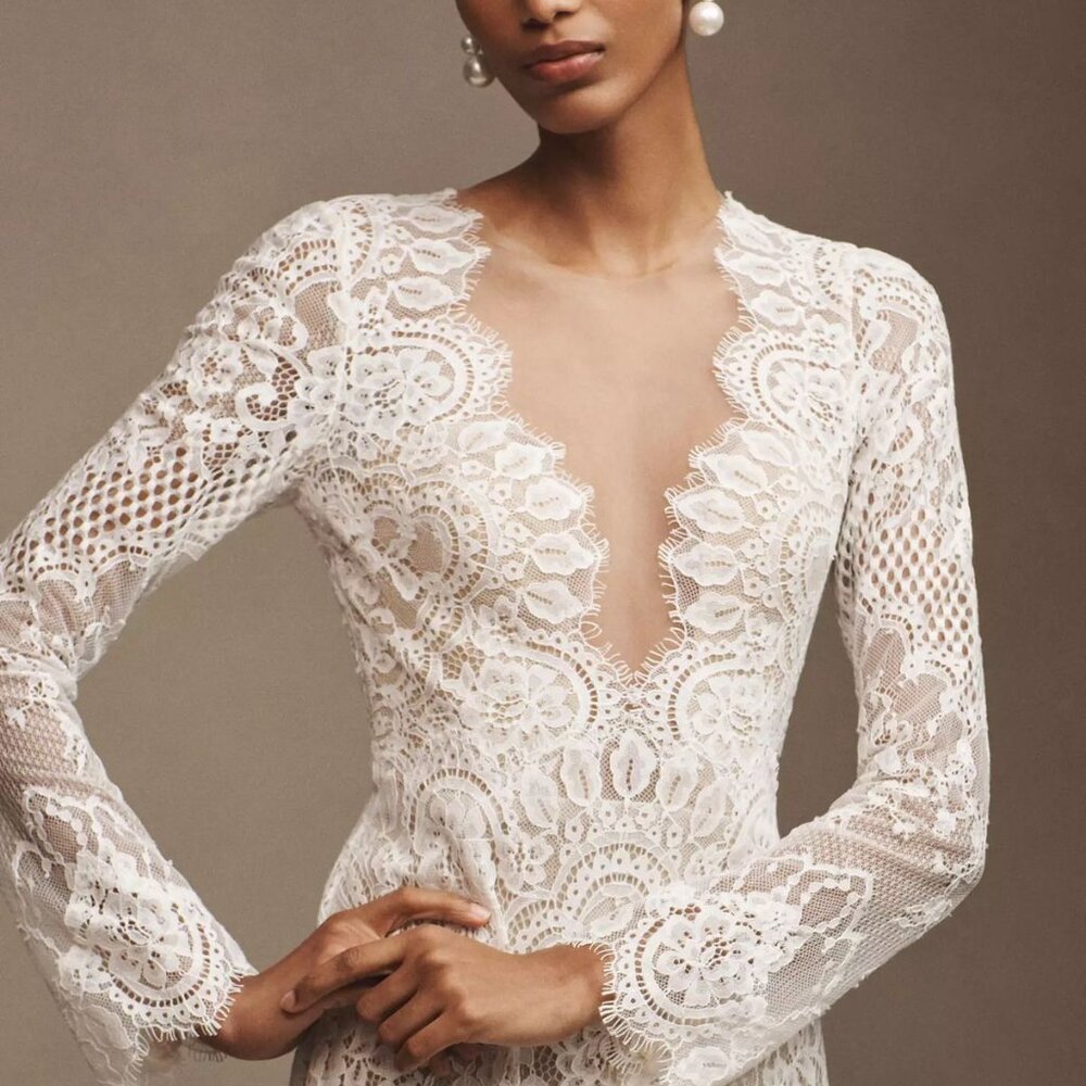 Wtoo by Watters Sienna Long Sleeve Lace Wedding Gown Size 6 NEW - Picture 7 of 9